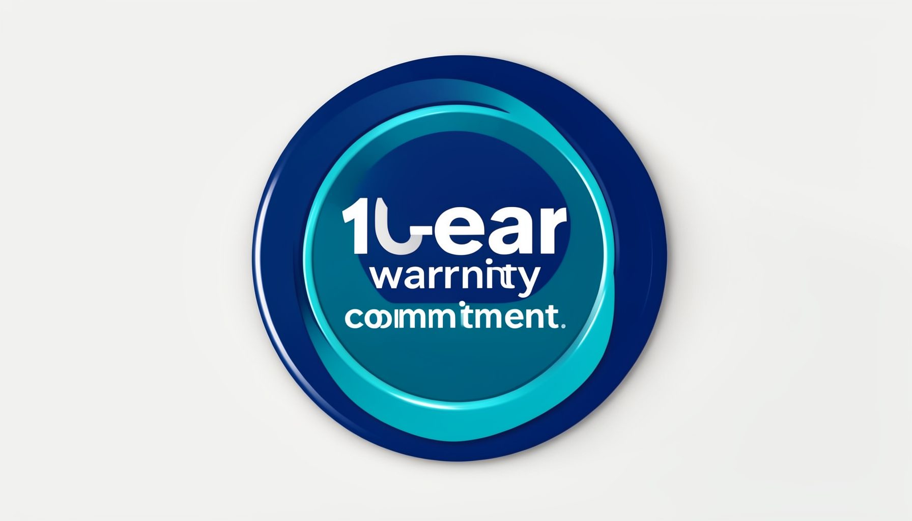 Guarantee badge placeholder in navy and teal, representing 10-year warranty commitment